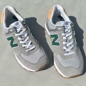New Balance 574 Grey suede with green and gold suede. New never worn